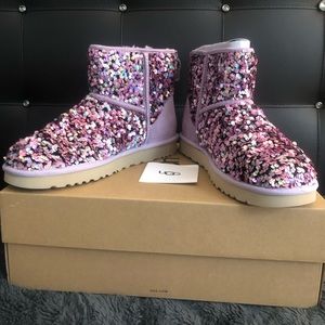 Brand New Ugg Classic Mini Stellar Sequin Boots Size 11
